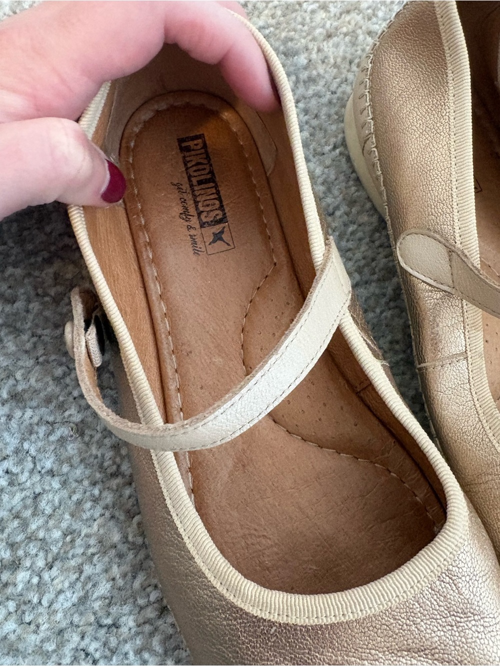Pikolinos Mary Jane Flats in Metallic Gold - Size 39 - Picture 4 of 8